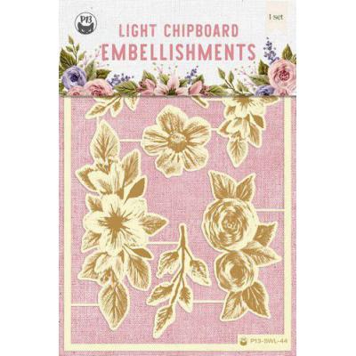 Piatek13 Stitched With Love Die Cuts - Chipboard Flowers